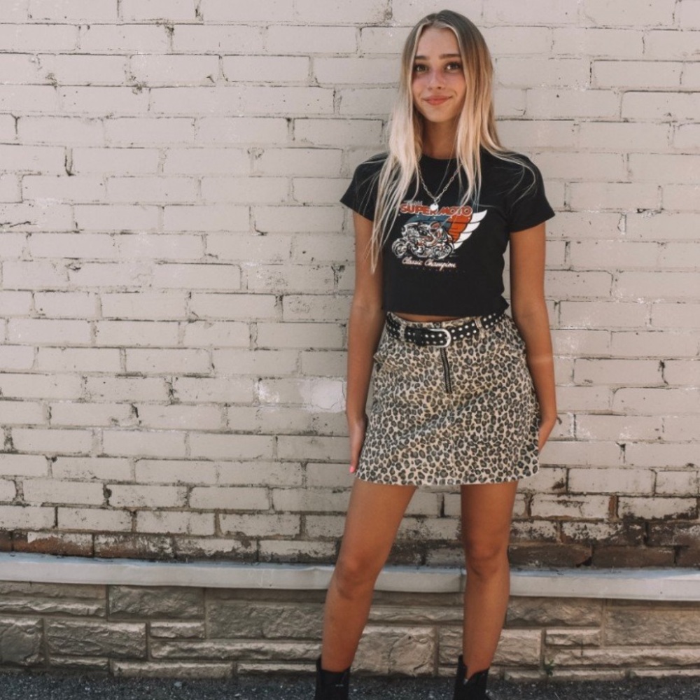 Leopard Print Mini Skirt